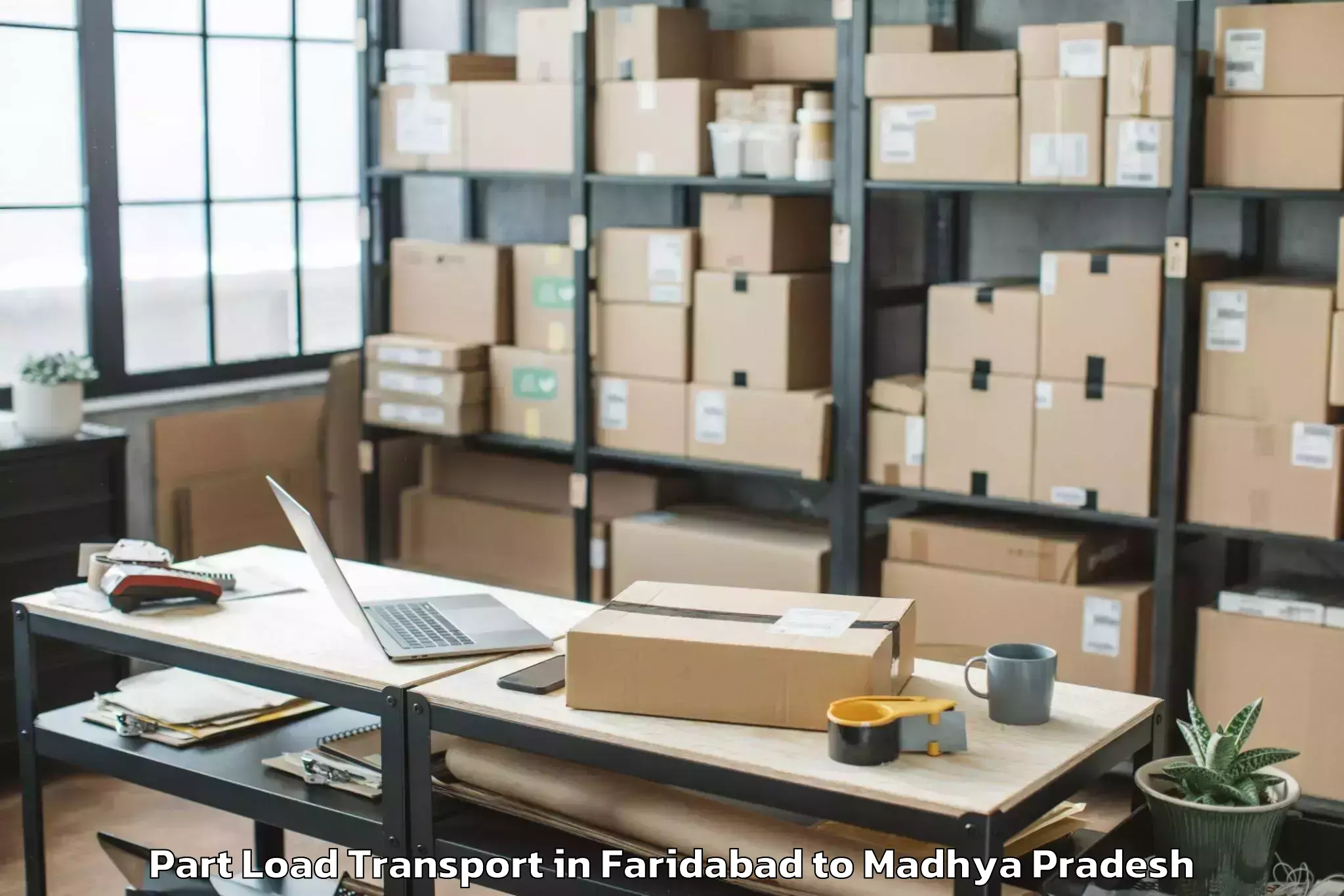 Top Faridabad to Dhamnod Part Load Transport Available